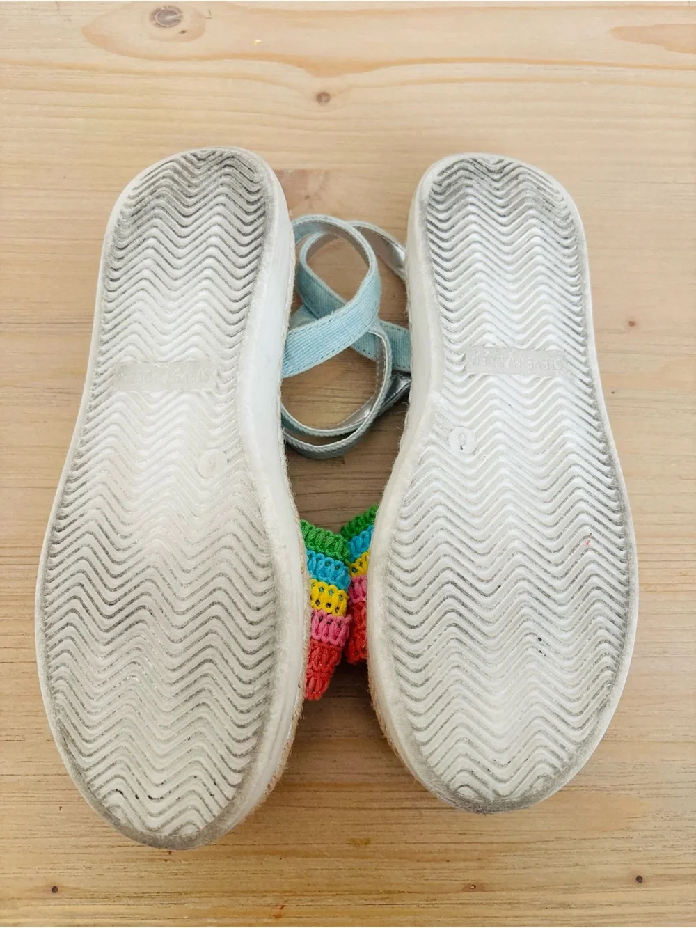 Steve Madden Girls Rainbow Crochet Sandals‎ Size 5 Multicolor Summer Shoes